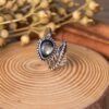 Wholesale Vintage Leaf Ring Adjustable Silver Alloy Ring Fashion Accessory Boutique Resale