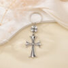 Wholesale European Style Cross Keychain Pendant Zinc Alloy Silver Fashion Accessory for Bags and Keys OLY Exclusive