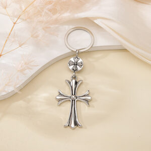 oly-6f389e8f15cbee4c0cf44ebe727a059a Wholesale European Style Cross Keychain Pendant Zinc Alloy Silver Fashion Accessory for Bags and Keys OLY Exclusive