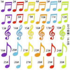 Musical note cloth sticker set (30 pieces)