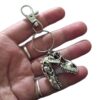 Wholesale Silver Plated Alloy T Rex Dinosaur Skull Pendant Keychain Skeleton Design for Halloween Boutique Key Ring