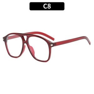 C8-transparent red frame white film