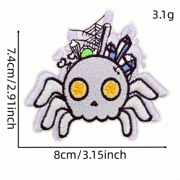 oly-6f72cc5a44f4e7ed52035a7e47009b64 Wholesale Halloween Cartoon Skull Embroidery Patch Iron-On Polyester Sticker Boutique Resale