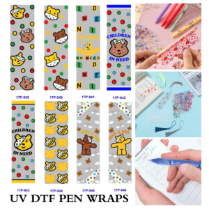 oly-6f79731625aa65dc9f11ad5d883f807c Wholesale 2/8/16pcs UV DTF Stickers Multicolor Polka Dot Cute Bear Mascot Patterns Pen and Bookmark Stickers OLY Exclusive