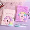 Wholesale A5 Unicorn Embroidery Lock Diary Cute Kids Notebook for School Gift