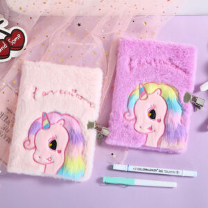 oly-6f8a3edc18d37486f42c386f4430c7c5 Wholesale A5 Unicorn Embroidery Lock Diary Cute Kids Notebook for School Gift