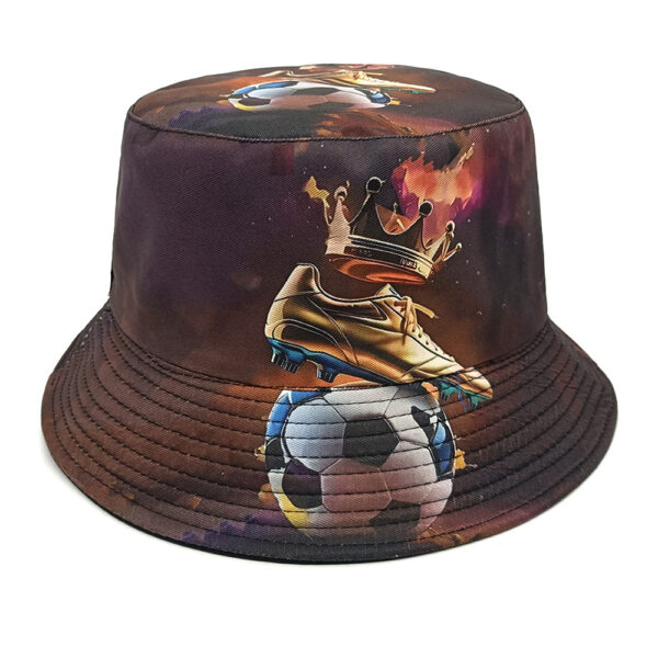 Wholesale Football Print Bucket Hat Trendy Double Sided Sun Protection Hat for Outdoor Sports