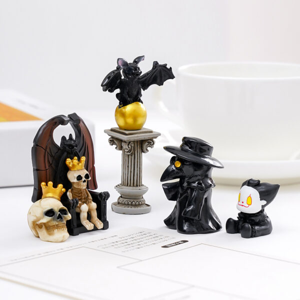 Wholesale Resin Halloween Skeleton Angel Figurine Cartoon Style DIY Car Desktop Decoration