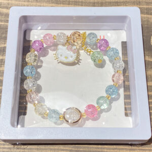 Pink Bow cat head bracelet boxed