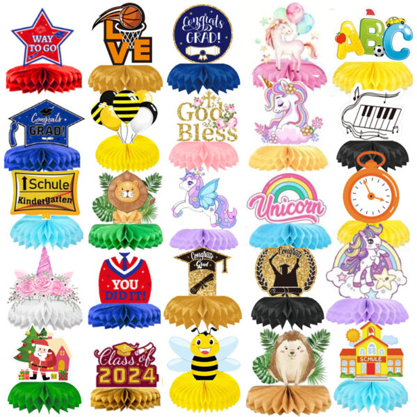 Wholesale Decorative Paper Honeycomb Party Favor - Custom Birthday Halloween Table Centerpiece for Bulk Resale