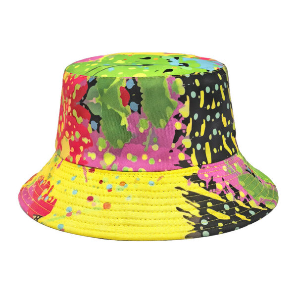 Wholesale Reversible Tie Dye Graffiti Bucket Hat Outdoor Sun Protection Casual Hat