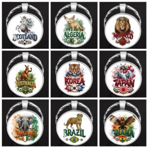 Wholesale Metal Keychain Flag Design Gift for Football Fans