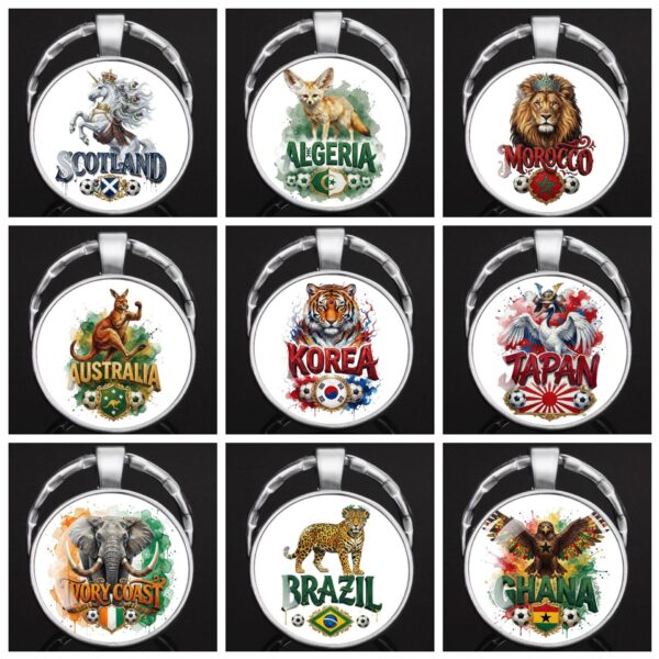 Wholesale Metal Keychain Flag Design Gift for Football Fans