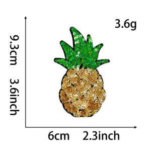 Hot melt adhesive backing * sequin embroidery * pineapple