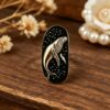 Wholesale Vintage Black Gold Oval Open Ring with Whale Pattern, Alloy Women's Jewelry Accessory