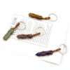Wholesale Pastoral Style Hand-Woven Crystal Keychain Pendant - Metal & Natural Crystal Bag Charm for Gift or Fashion Accessory