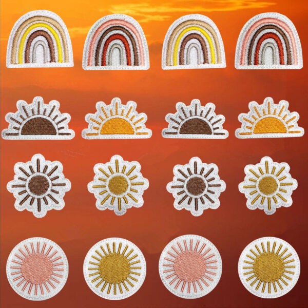 oly-7054dc095df4544bcfd23b1903bbb887 Wholesale Cartoon Sun Embroidered Patches Macaron Colors Decorative DIY Accessory for Clothing