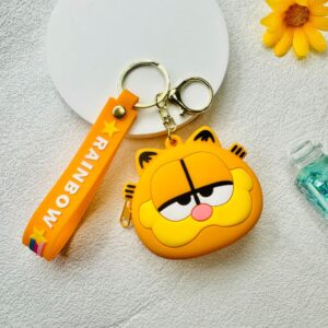 Coin purse - garfield - (leather cord) yellow