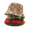 oly-7079d92bda309d53b2b6e6634c82a444 Wholesale Thick Fleece Plaid Fisherman Hat for Women Winter Sunscreen Fashion Accessory