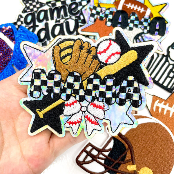oly-7095239723ab757c76d8357d603c61b1 Wholesale Stylish Embroidered Patches - Iron-On Rugby Baseball Gameday - Fashion Accessory for Shoes Hats