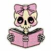 oly-709870dce2483547b783c74ad7226d71 Wholesale Trendy Embroidered Fabric Patch Pink Holiday Design Polyester Thread Bag Charm