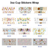Wholesale 8pcs Cute Cartoon Donut 3oz Tumbler Stickers Wrap OLY Exclusive