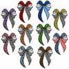 oly-70a5bfd4eb9541ab9f9fdd40314f707e Wholesale Polyester Embroidered Bow Patches Set of 10 Leopard Checkerboard Design Adhesive Backing Decorative Patch for Clothing Fashion Accessory DIY Craft Supply Gift for Resale