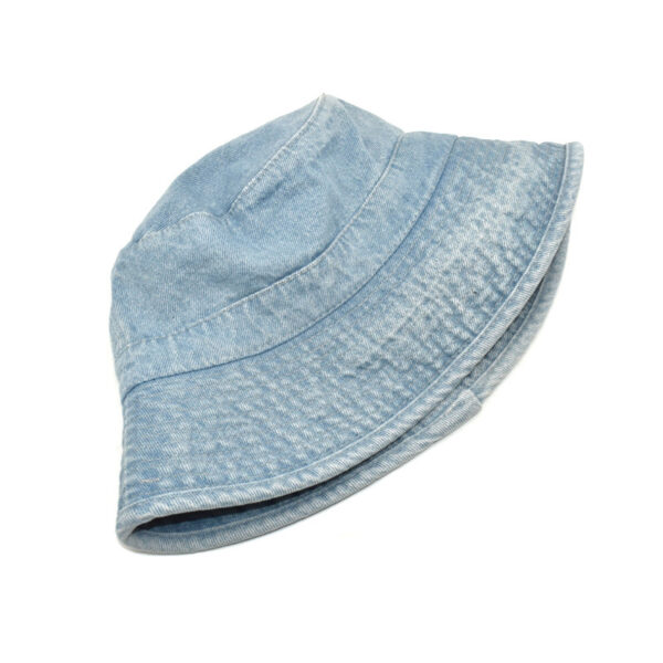 Wholesale Black Washed Denim Fisherman Hat Wide Brim Sun Protection Unisex Stylish
