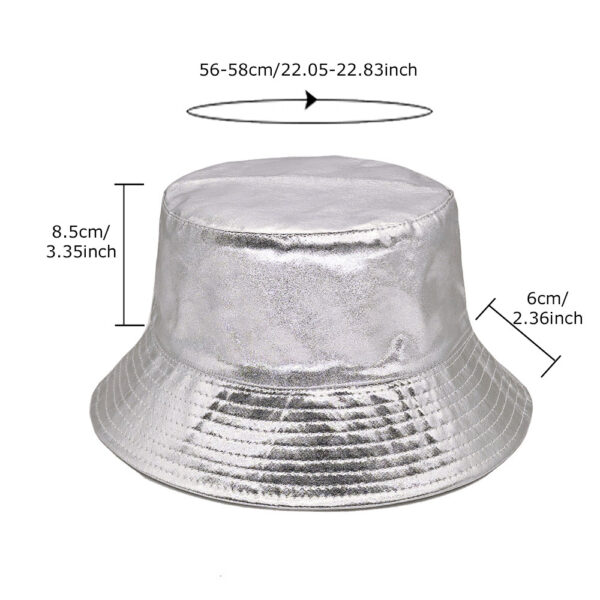 oly-70db04851841b5df117e862a93b3e6b2 Wholesale Stylish Reversible Bucket Hat Double Sided Gold Silver Design for Outdoor Party and Everyday Fashion Accessory