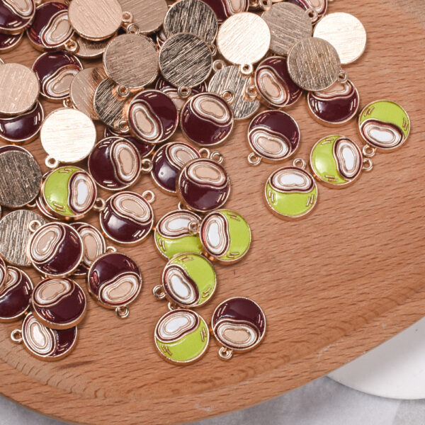 oly-70ee2a52f6ad61c2058e448773e2a045 Wholesale Green Coconut Fruit Pendant Charm Zinc Alloy Drop Oil Fashion Accessory for DIY Jewelry
