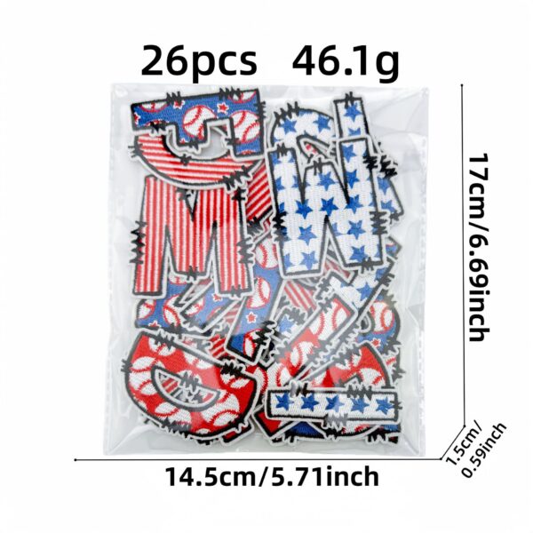oly-70f2b4bd2449bbedd1104a73509d2ece Wholesale Embroidered Letter Patches with American Flag Design Polyester Thread Casual Decorative Accessory