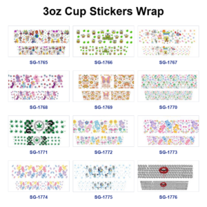 oly-71008aa7793a4c226bb1ffc045362040 Wholesale 8pcs Mixed Cute Designs 3oz Cup Stickers Wrap OLY Exclusive