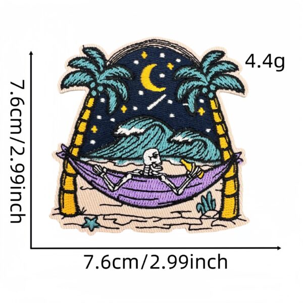 Wholesale Colorful Landscape Skull Embroidered Patch Decorative Accent for Home or Gift