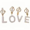 oly-7128e5998404902e98fdb0299c62c7bd Wholesale Full Rhinestone English Letter Keychain Clay Bag Charm Car Key Accessory Gift Resale