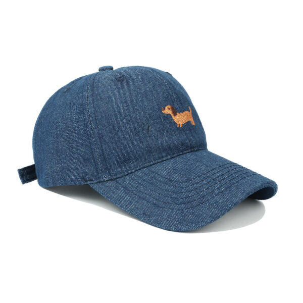 Wholesale Denim Dachshund Embroidery Baseball Cap Sun Protection Adjustable Casual Hat