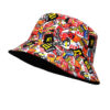 Wholesale Trendy Bucket Hat Hamburger Cola Print Graffiti Style Unisex Sun Hat for Outdoor Activities