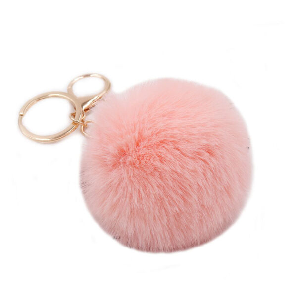 Wholesale Plush Fur Ball Keychain White Car Key Accessory Bag Charm Boutique Resale