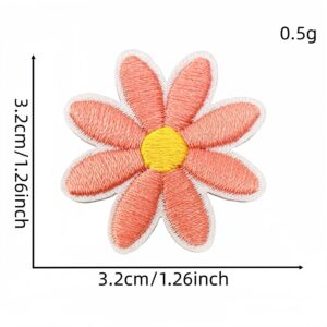 Pinkish-orange medium-sized floral fabric patch #2