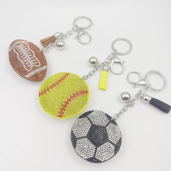 Wholesale Volleyball Rhinestone Tassel Keychain Fashion Accessory Gift Boutique Resale