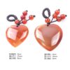 Wholesale Natural Crystal Heart Pendant Keychain Decorative Car Key Accessory for Boutique Resale