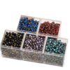 oly-7182312bd4374cfabb88feca7e10b1de Wholesale Trendy Red Black Electroplated Acrylic Beads 4mm Round Spacer Beads for DIY Jewelry Phone Strap Bag Chain Accessory