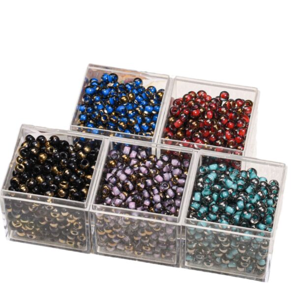 oly-7182312bd4374cfabb88feca7e10b1de Wholesale Trendy Red Black Electroplated Acrylic Beads 4mm Round Spacer Beads for DIY Jewelry Phone Strap Bag Chain Accessory