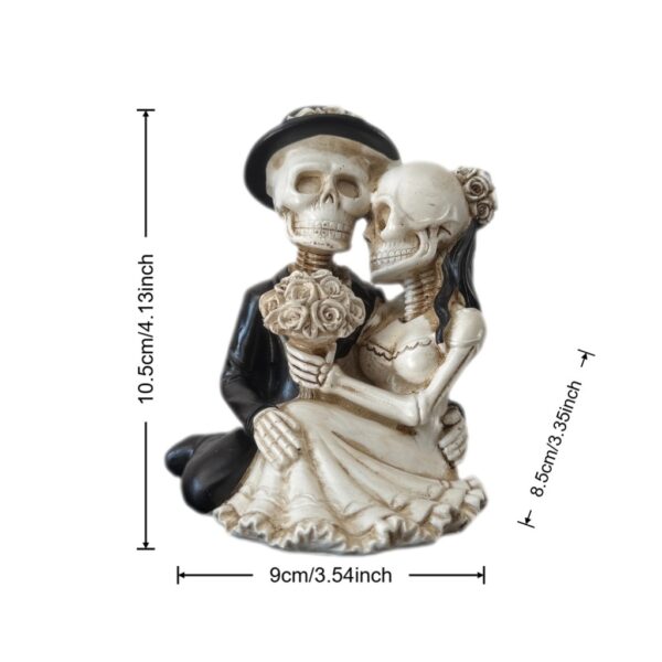 Wholesale White Resin Skull Couple Ornament Halloween Home Decor Gift