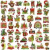 Wholesale Embroidery Thread Green Christmas Cartoon Iron-On Patches for Holiday Decoration