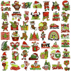 oly-7190fc9fa45ff13808ee9b828b5f2f89 Wholesale Embroidery Thread Green Christmas Cartoon Iron-On Patches for Holiday Decoration