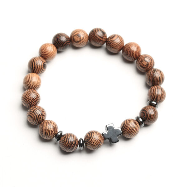 oly-71978e2c1928872f6ddb29c6a943d926 Wholesale Cross Design Wood Bracelet Chicken Wing Wood Elastic Beaded Gift Fashion Accessory