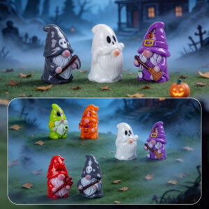 oly-71a65399ca93d533c69646f3ab1b0b21 Wholesale Halloween Themed Resin Miniature Ornaments - Wizard, Elf, Pumpkin House, Ghost - Decorative Accent for Home Decor