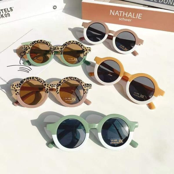Wholesale Korean Retro Round Kids Sunglasses UV400 Protection Fashion Accessory