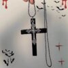 oly-71b5a07365be6f29c79f07120d3e87d4 Wholesale Alloy Double Pendant Wooden Cross Necklace Long Chain Gothic Style Fashion Accessory for Resale