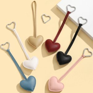 oly-71c541da344c02dfca474c88684db59c Wholesale Stylish PU Leather Heart Keychain Wine Red Car Key Accessory Boutique Resale Gift